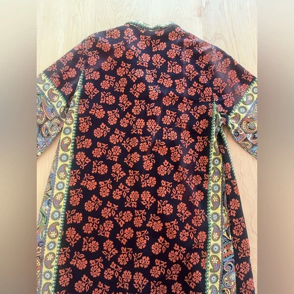 [Loungees] Vintage Paisley Cotton Kaftan House Dress - Picture 12 of 15